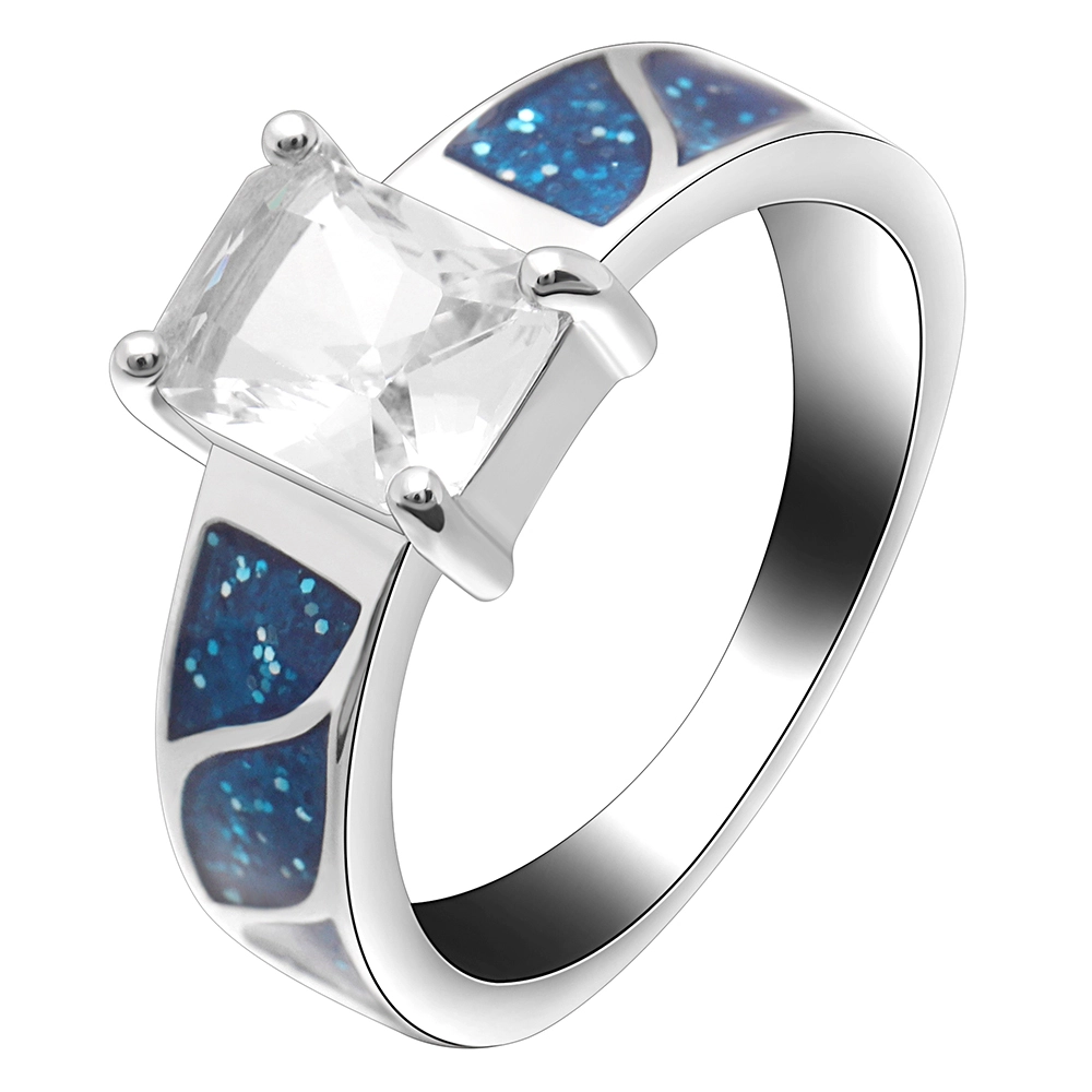 Hainon wedding rings New Arrivals 2019 design blue zircon silver plating love silver rings jewelry women 1