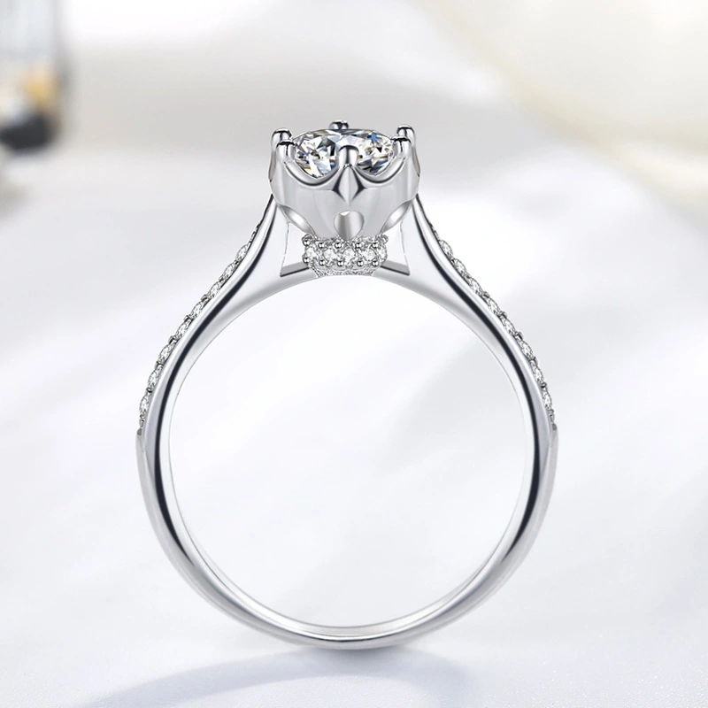 Hainon Silver ring romantic jewelry white zircon Creative women wedding ring wholesales 1