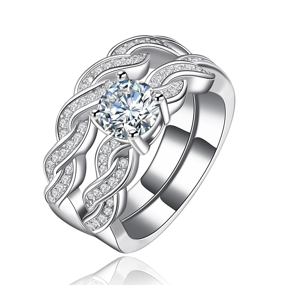 wholesale Hainon Plating 925 rings stamped vintage platinum wedding ring sets 1