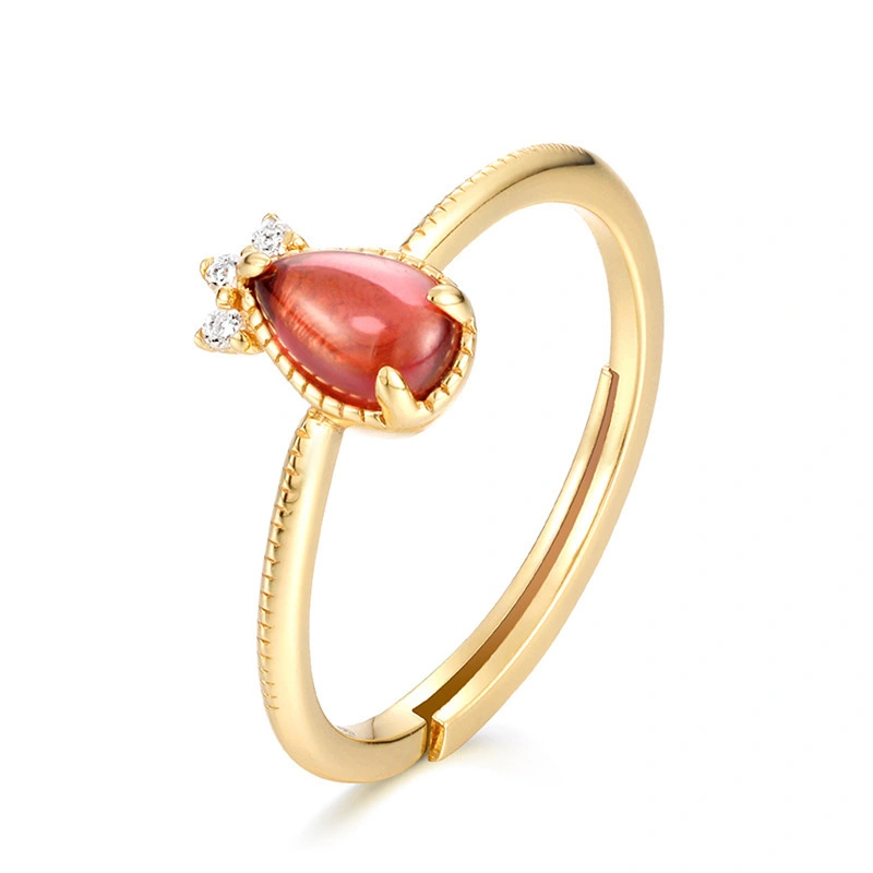 Hainon Jewelry fashion accessories ring crystal cz gold adjustable Water drop wedding engagement rings 1