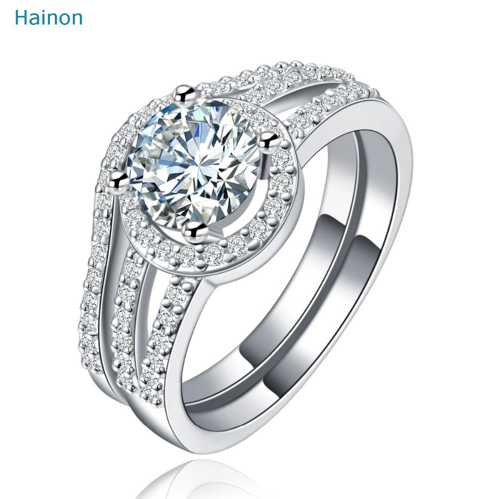 2019 hot design vintage platinum ring sets for wedding 1