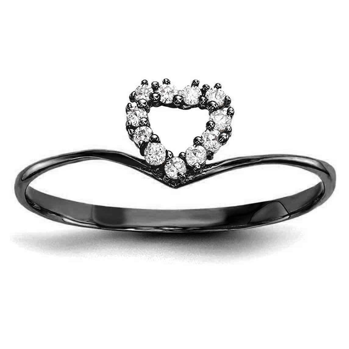 Hainon cute Vintage Ring Black Heart Retro Punk Ring for Women Girls Jewelry Gifts Gift card flannel bag set 1