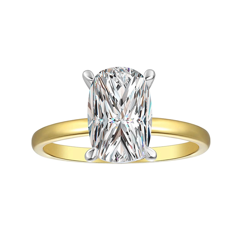 Hainon new fashion wholesale Vintage Gold Plated brass oval white zircon Ring  for Women Girls gift card 1