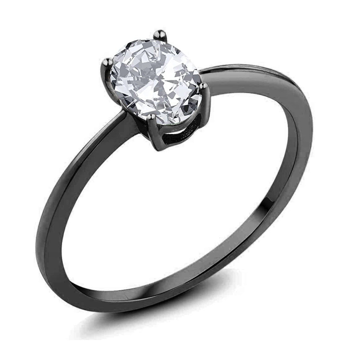 Hainon wholesale Adjustable Size rings Fashion Black gold ring hot sale Women Rings Gift card flannel bag set 1