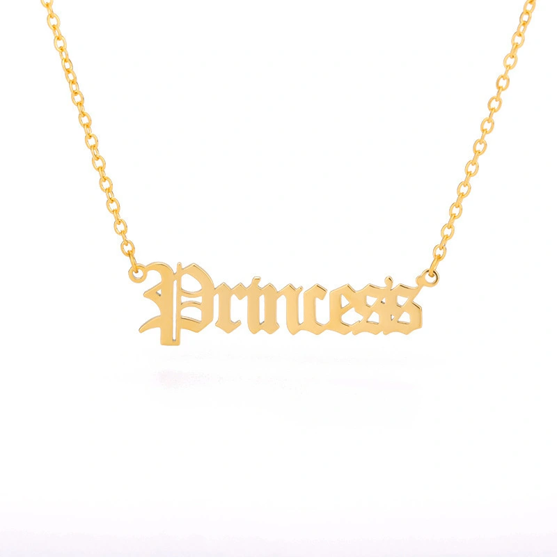 Hainon new design Princess English word necklace stainless steel necklace custom jewelry necklace wholesale 1