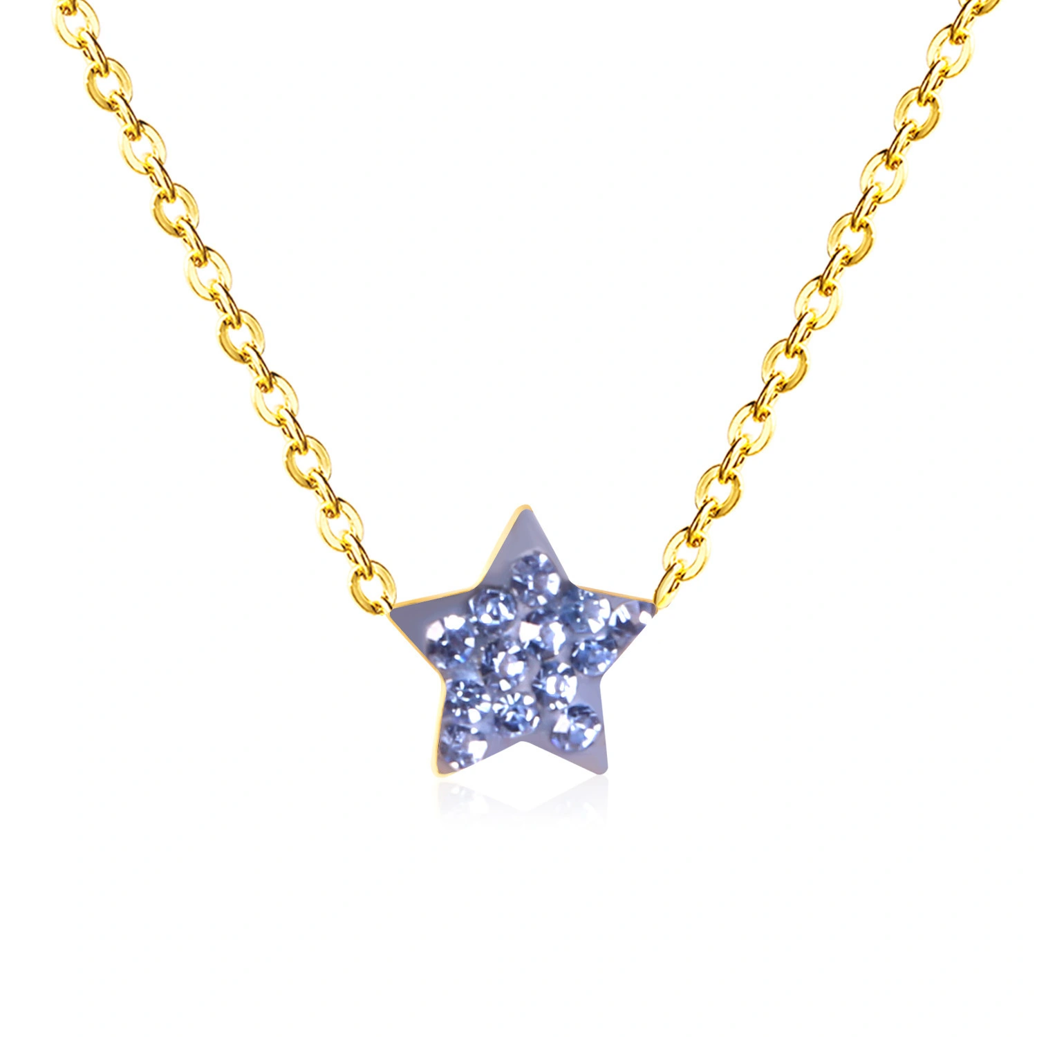 Hainon 18k Gold Plated Stainless steel necklace full Crystal Star fashion Necklace gift wholesale 1