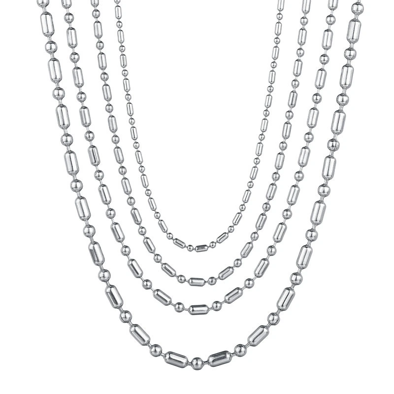Hainon Hot-sale Cuban Link Chain 2MM Punk Stainless Steel Necklace For Men Women Vintage Gold color chains 1