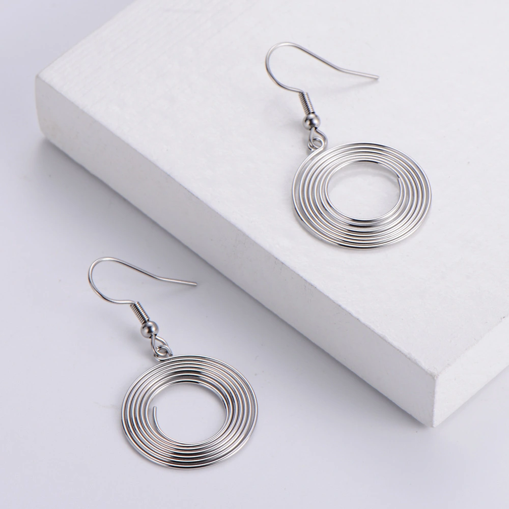 Hainon 2022 Spring earrings women round exaggerated personality earrings trendy 20mm 1