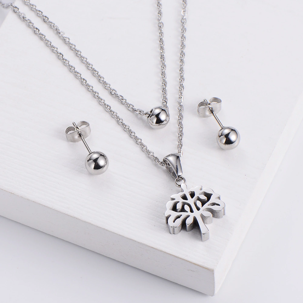 Hainon 2022 High quality stainless steel jewelry sets Life tree pendant jewelry set 1