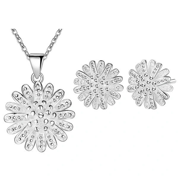 Hainon wholesale fashion flower Necklace and Earrings Set for Women 925 jewelry set high quality Gift Cards 1