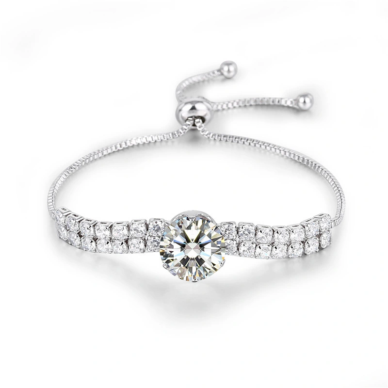 Summer romantic Fashion Irregular Design white Shiny Zircon Bracelet Adjustable Jewelry for women 1