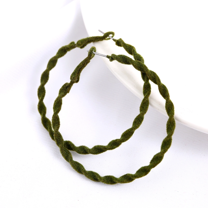 cheap wholesale Autumn and Winter Korean Design Simple Round Plush Earrings Fashion Exaggerated Ladies Flocking Earrings Women 1
