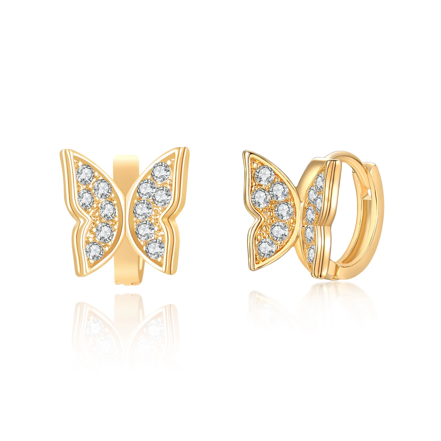Hainon Earrings for Women Butterfly zircon stud earrings 925 silver plated Earrings gift wholesale 1