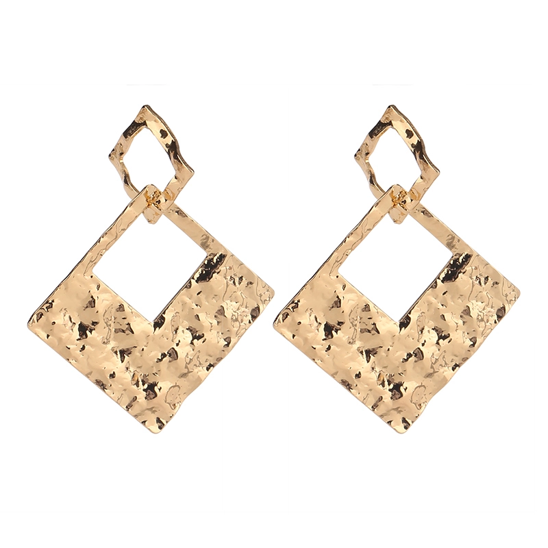 Wholesale new South Korea fashion irregular square long contracted group Restoring ancient ways is exaggerated stud earrings 1