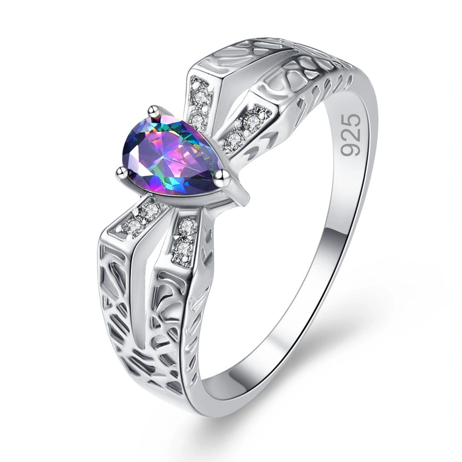 Hainon wedding ring Colored fine water drops zircon Wholesale Simple Design rings for men 1