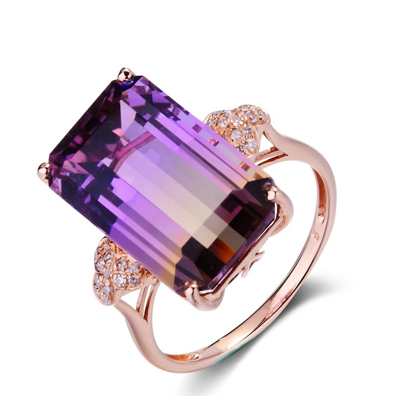 Purple Shiny Crystal Stone Plating rose gold Ring Yiwu Fashion Jewellery Wholesale ring gold 1