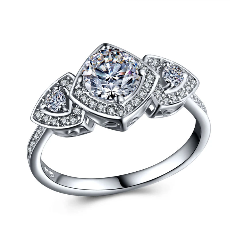 Silver Heart Ring For Women Large Stone White Cz Wedding Engagement Ring Yiwu Jewelry Dropshipping Size 5 6 7 8 9 10 In Stock 1