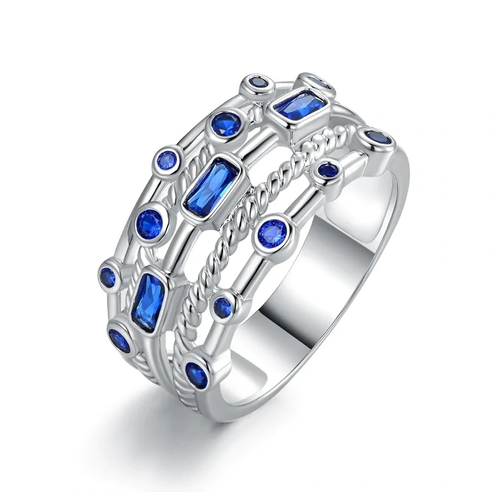 Hainon 2021 Hot selling fashion multi layer green gemstone and diamond ring Gift card flannel bag set 1