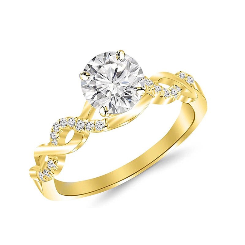 Hainon new fashion wholesale Platinum Plated Twisted Ring for Women brass Rings wedding ring gift card 1