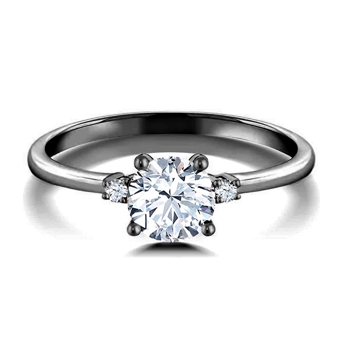 Hainon Adjustable Size Rings Black Gun Plated Open Ring Jewelry for Women Girls Wife Mom Gift card flannel bag set 1