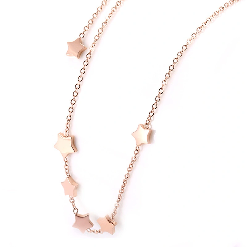 Hainon rose gold Plated Stainless Steel Necklace Personalized star chain Necklace For Women Custom Names Necklace 1