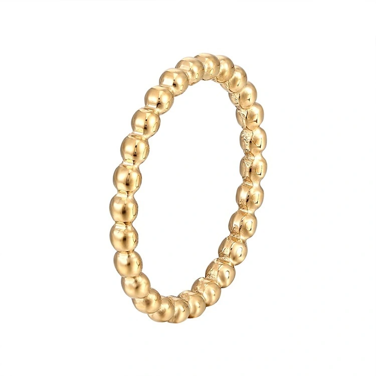 new hip hop plain ring gold plated custom rose gold beads stainless steel rings design for women Hainon 1