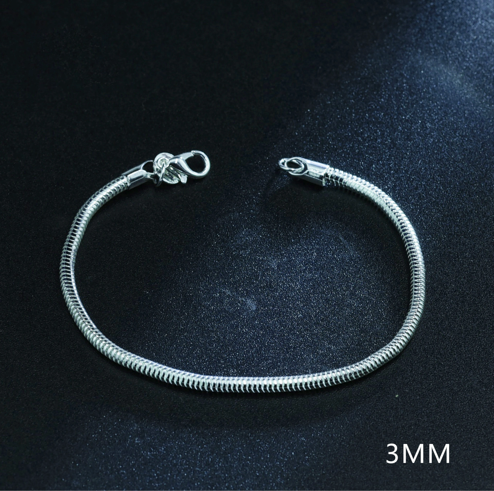 Hainon Hot Selling Jewelry Spot Special Wholesale Jewelry Fashion Trend 3MM Bracelet Gift card flannel bag set 1