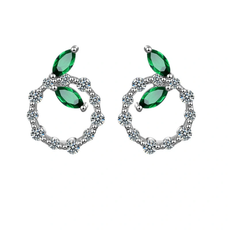 Hainon silver earrings Elegant lady Heart-shaped love Valentine's Day jewelry Fine silver earrings for women 2019 1