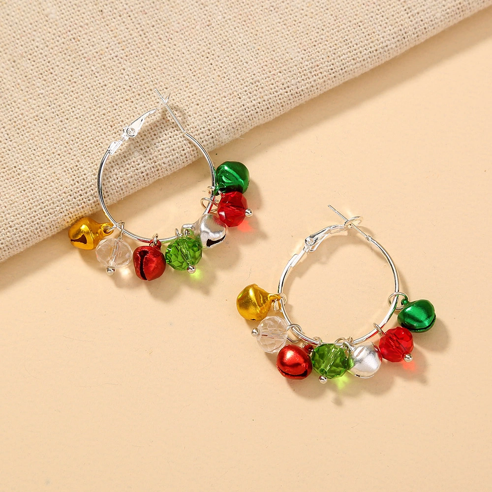 Hainon Earrings 2021 Women Colored Crystal Bell stud earrings silver plated earrings gift wholesale 1