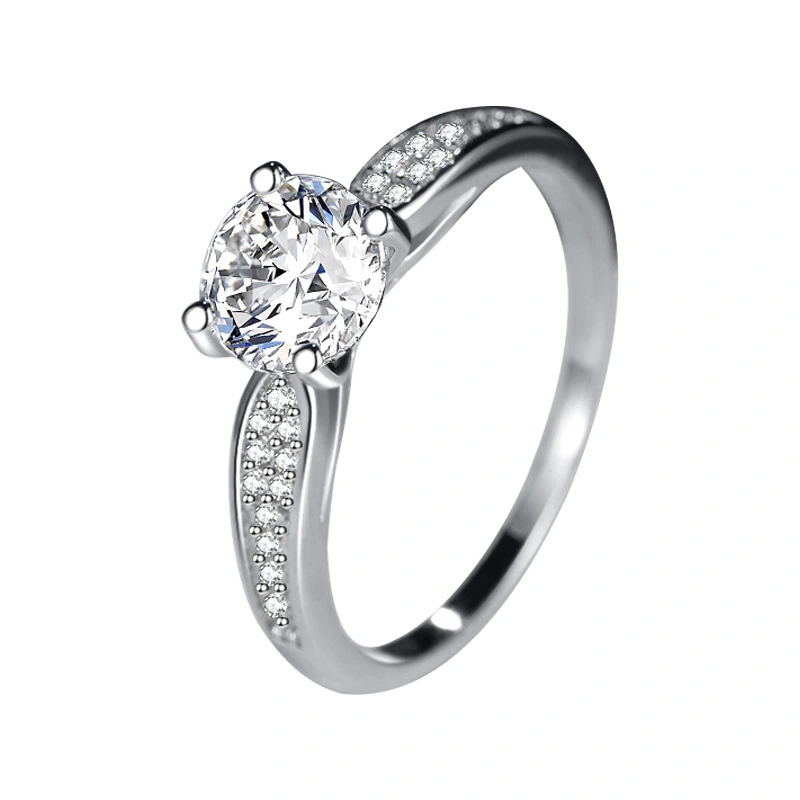 Hainon women rings Simple small round white zircon custom Latest Design wedding Ring 1