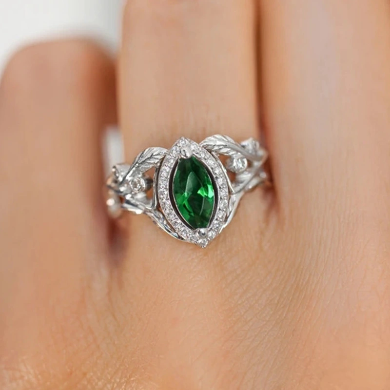 Hainon wedding rings for women Green horoscope zircon Fashion women wedding jewelry rings 1