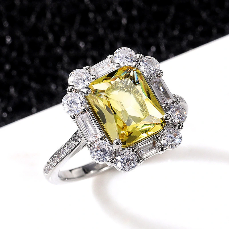 Hainon wedding rings for women Luxury Yellow zircon Fashion women wedding jewelry rings 1