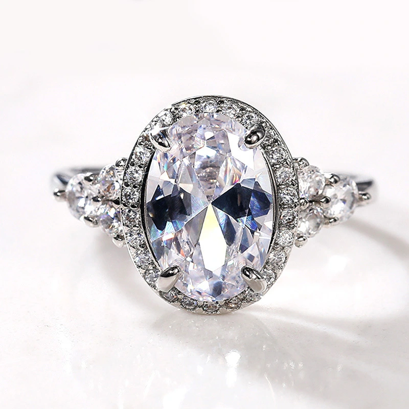 Hainon wedding rings for women oval zircon Fashion women shiny big stone wedding jewelry rings 1