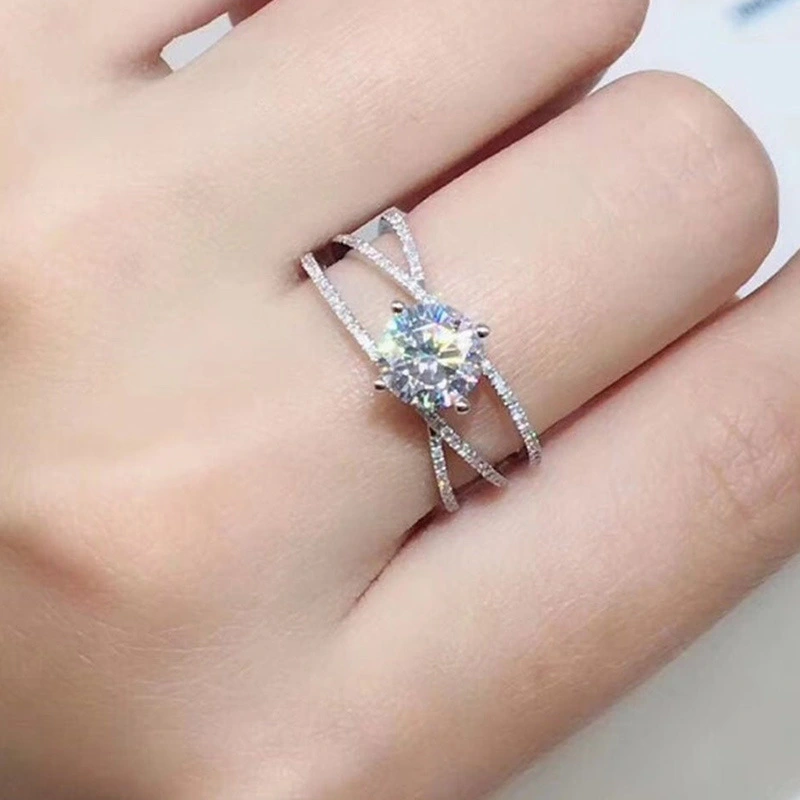 Hainon fashion Classic Zircon Ring Double Wrap Engagement Ring European and American Wholesale Gift card 1