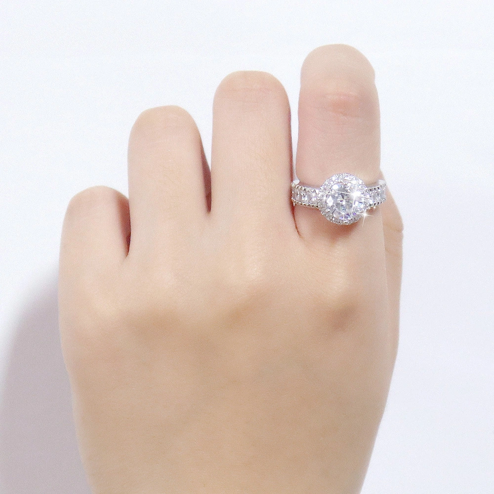 Hainon Classic luxury diamond ring fashion women's ring zircon wedding engagement ring wholesale Gift card flannel bag set 1