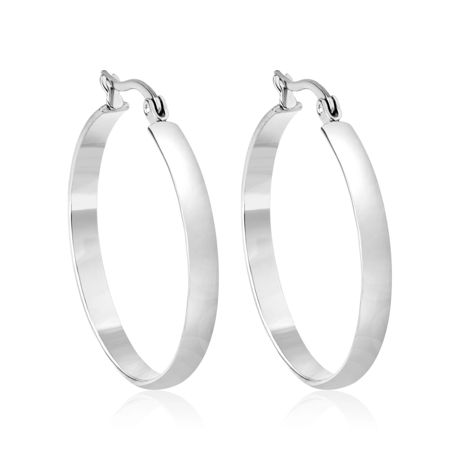 Hainon hot sale fashion stainless steel 15mm 25mm 35mml earrings  gifts jewelry women hoop earrings for party girls 1