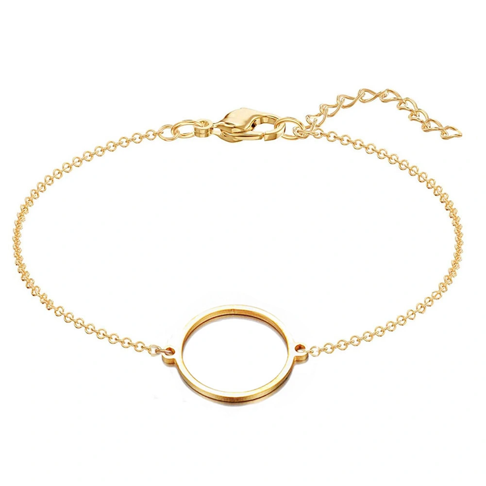 Hainon simple bracelets bangles 21cm Circle Geometry Stainless steel bracelet men women jewelry Cheap wholesale 1