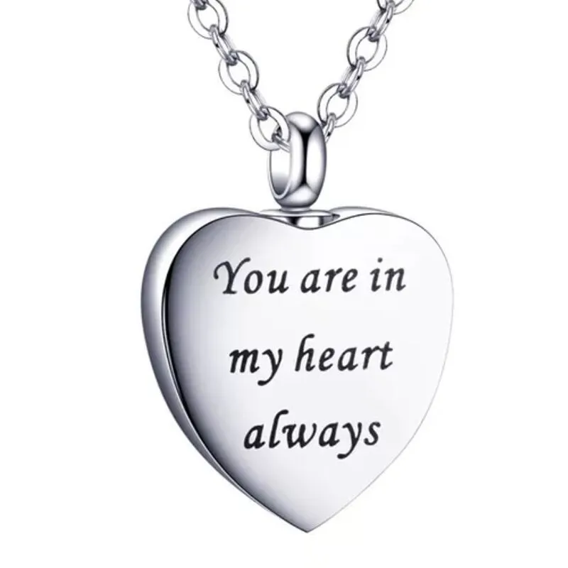 Hainon Stainless steel heart lettering necklace pet ashes necklace pendant funnel set flannel bag set 1