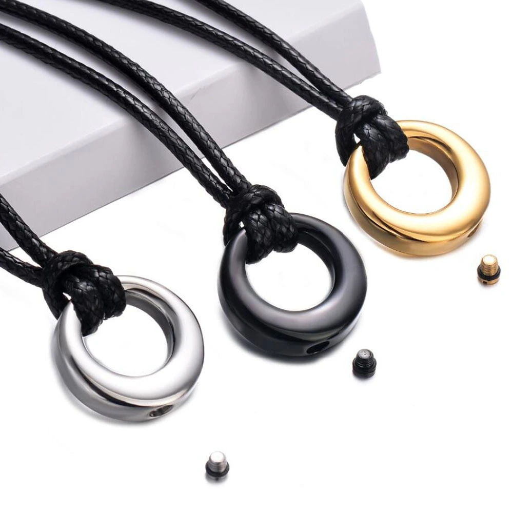 Hainon Hot Selling Stainless Steel Hollow Round Perfume Bottle Pendant Family Lovers Pet Memorial Pendant flannel bag set 1