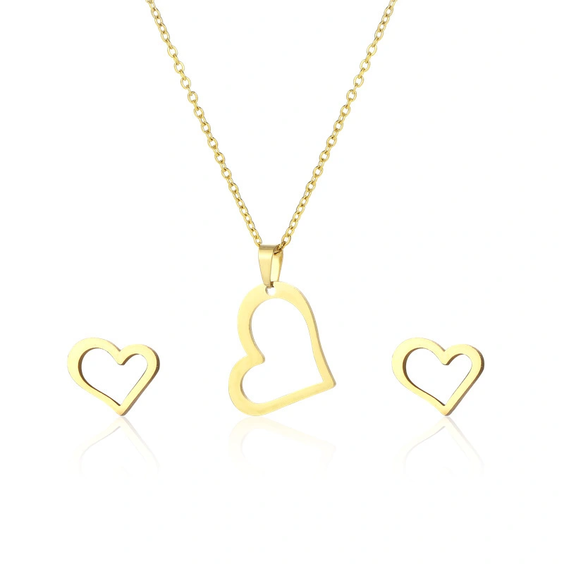 Yiwu cheap wholesale jewelry set Stainless steel heart bridal jewelry set 1