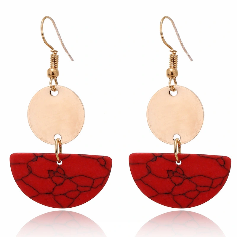 Hainon drop earrings bohemian style ladies earring alloy geometric elegant earrings turquoise cheap wholesale 1