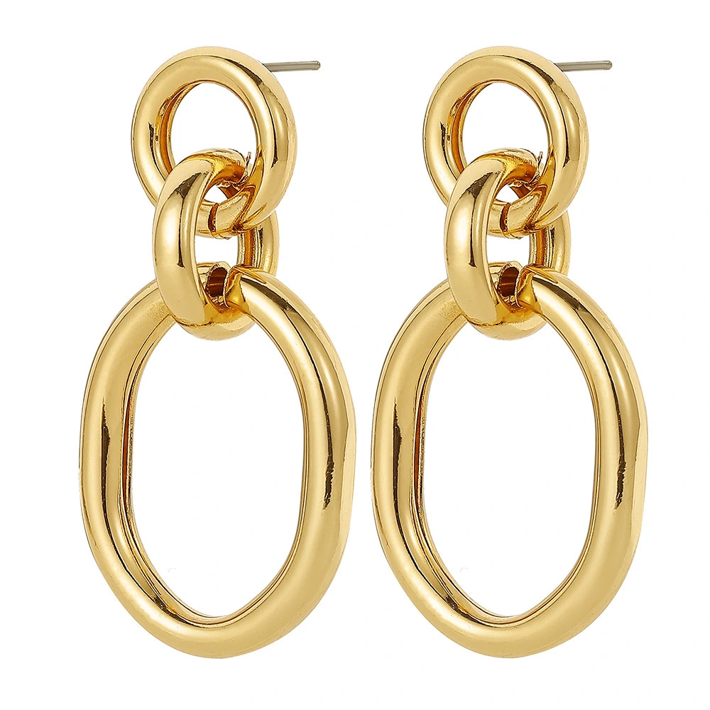 Hainon Large Pearl Earrings for Women Geometric Genuine Earrings Crystal Drop Earrings gift1 1