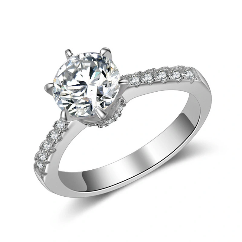 Hainon jewelry rings women white zircon white gold plating wedding rings 1