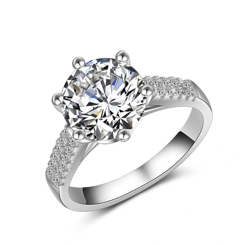 Hainon shiny white Zircon jewelry Luxury wedding ring Fashion Women's silver Rings jewelry 1