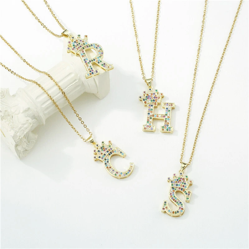 Hainon wholesale Gold Plated Initial Necklaces for Women Letter Necklaces 26 Capital A-Z Jewelry gift card 1