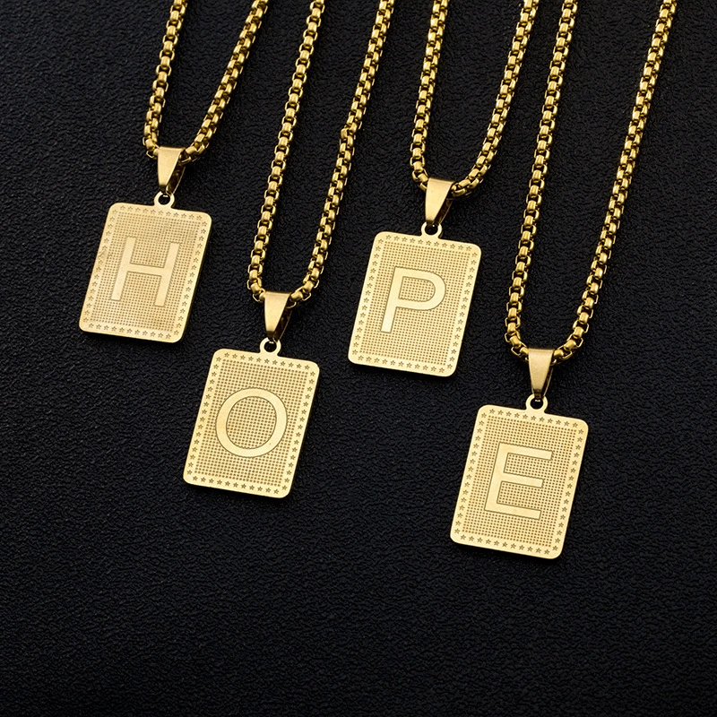 Hainon new fashion trendy Initial A-Z Pendant Necklace Letter Necklaces for Women best friend necklaces 1