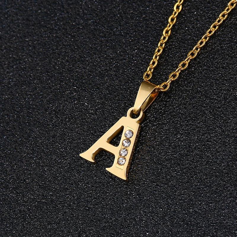 Hainon hip hop new fashion Stainless Steel customized Letter Necklace Personalized best friend necklaces 1