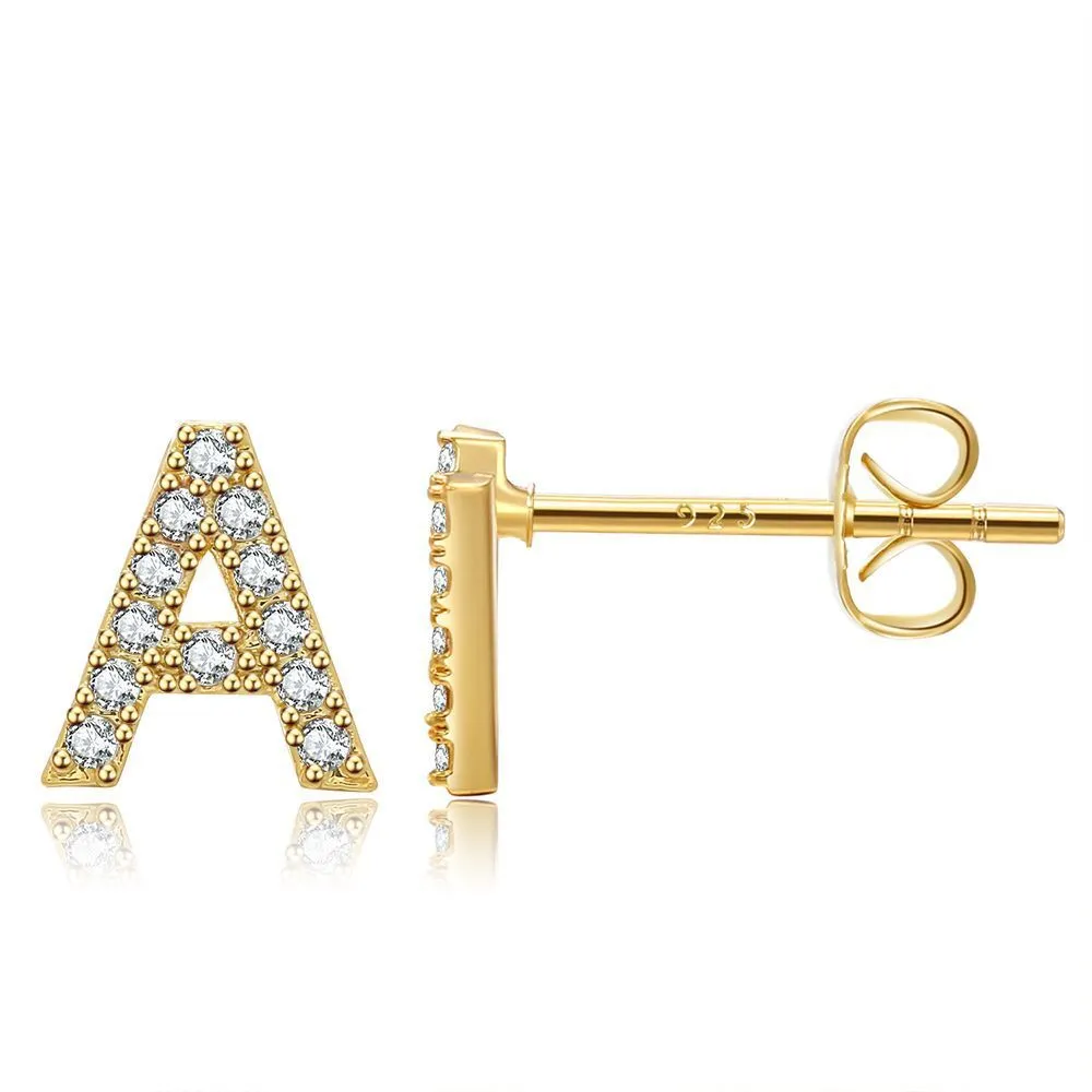 Hainon European and American personality trend small letter earrings jewelry spot zircon letter earrings 1