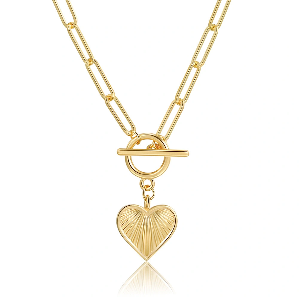 Hainon New style hot sale paper clip love necklace simple necklace female versatile personality necklace 1