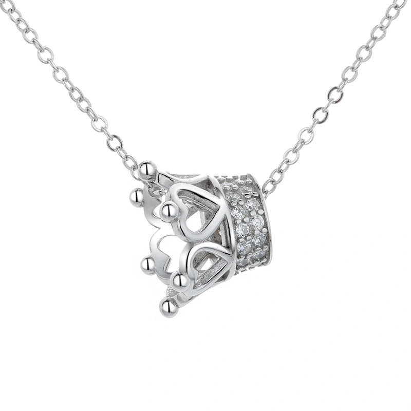 Hainon Sterling silver s925 original jewelry crown pendant jewelry niche design heart necklace simple 1